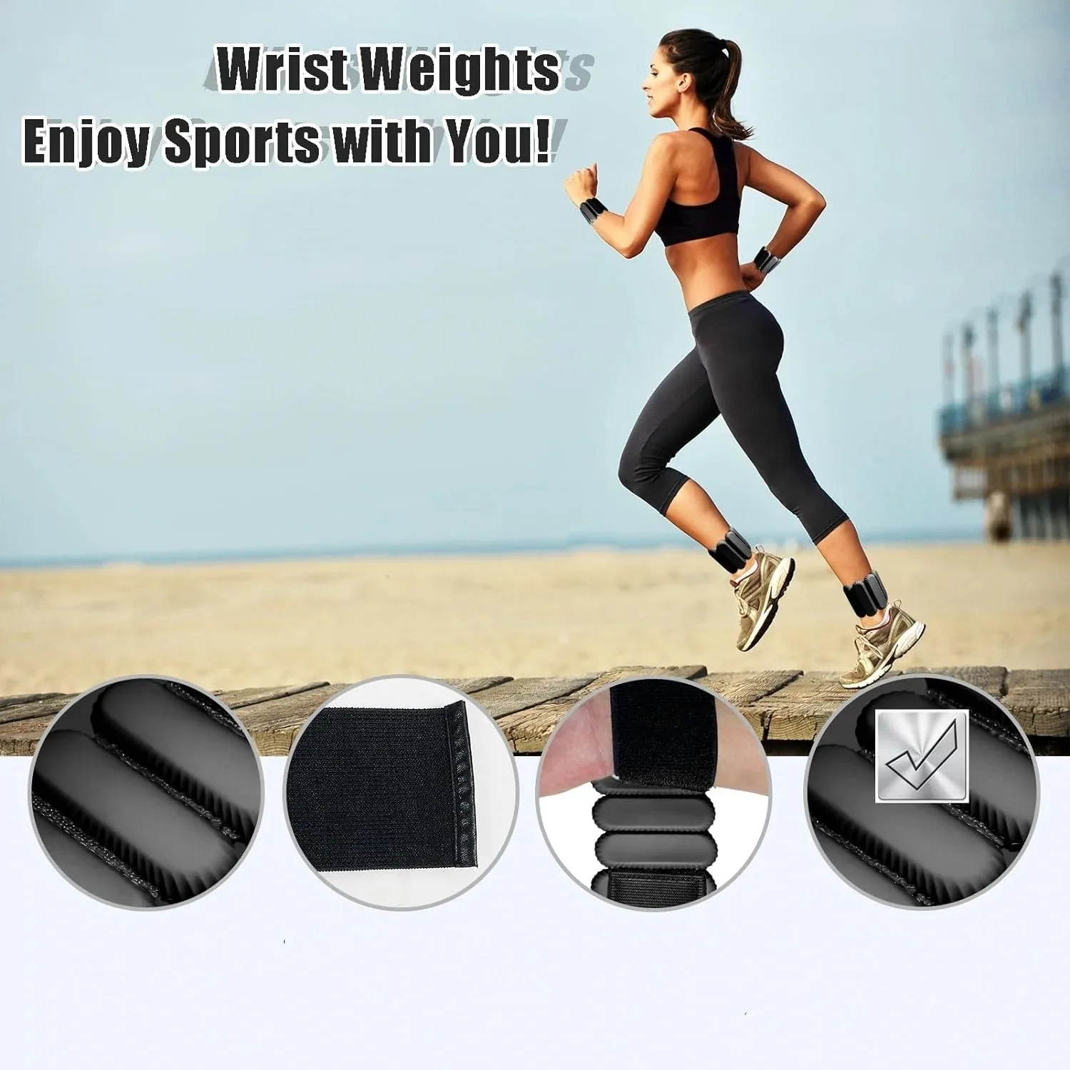 

1 Pair Adjustable Wearable Wrist & Ankle Silicone Bracelet Weight-Bearing Wearable Strong Arm weight-bearing bracelet