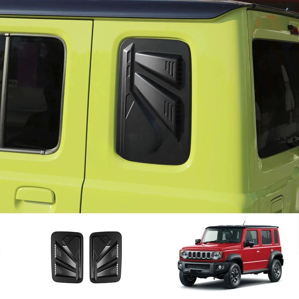

For SUZUKI Jimny Nomade 2025 2026 ABS Black Matte Car Rear Window Louver Shutter Cover Side Vent Blinds Trim Sticker styling