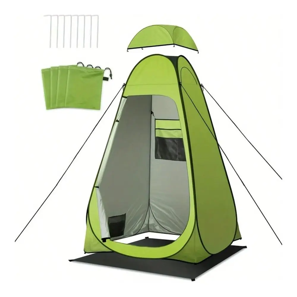 Shower Tent, Portable Privacy Camping Changing Tent, Camp Toilet Bathroom Pod With Rain Fly And Window, 47.2 X 47.2 X 74.8