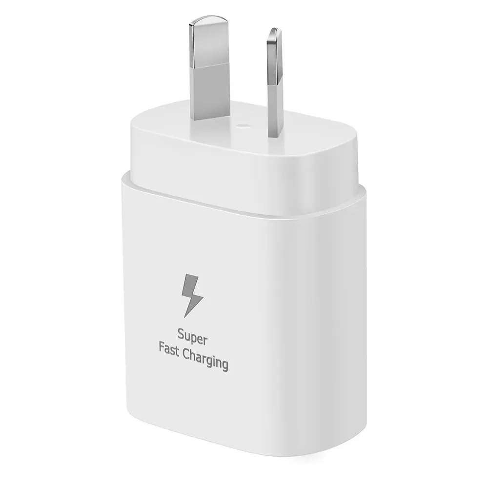 Samsung 25W PD Super Fast Charger AU Plug Usb Type C Cargador Adapter For Galaxy S24 S23 S20 S21 S22 Plus A35 Z Flip Fold 7 6 5