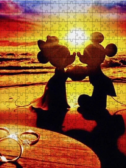 Disney Minnie Goofy Gold Cartoon Handmade Puzzle 300/500/1000 High Quality Game Gift Box