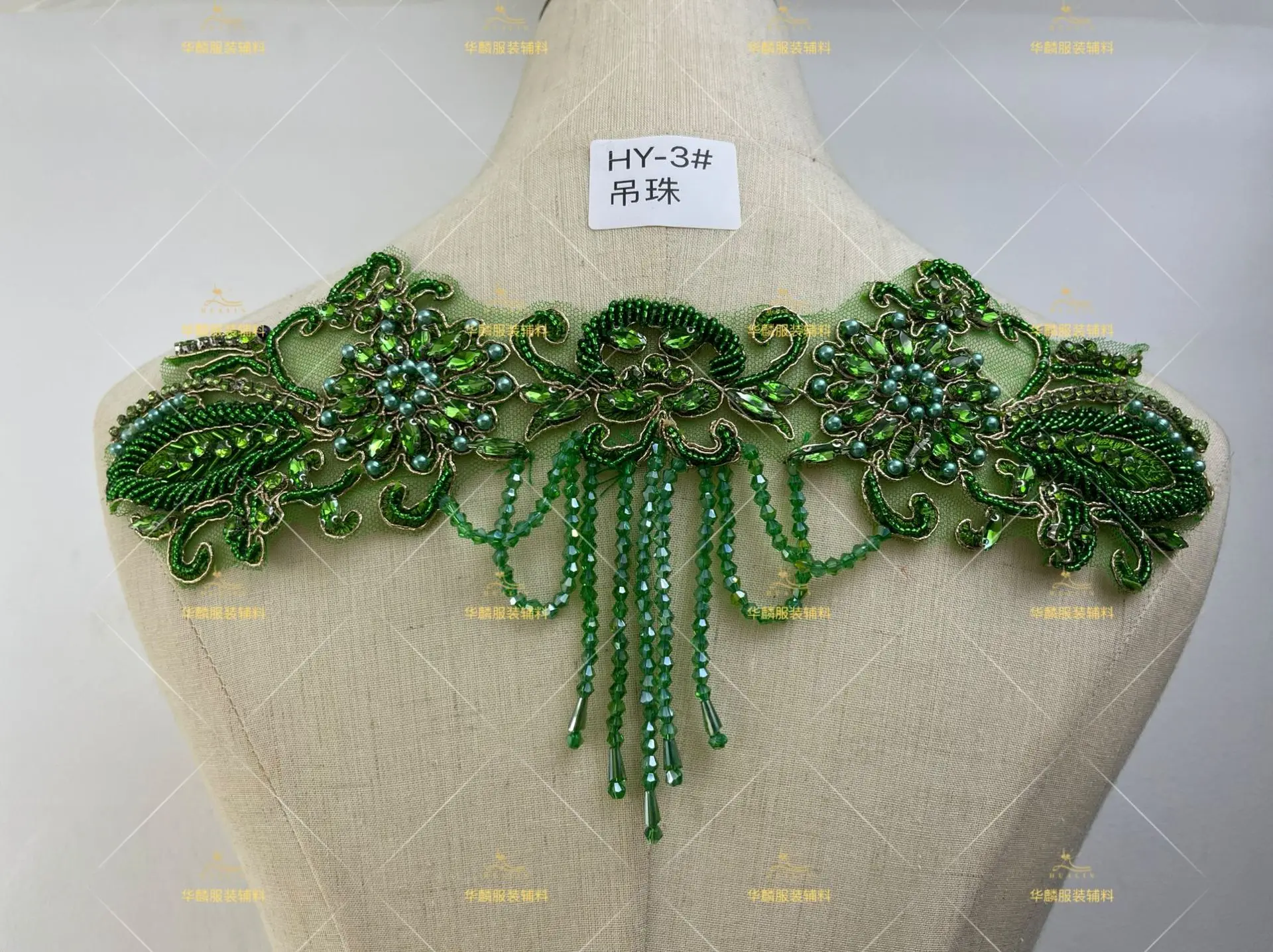 11 色手作りダイヤモンドバスト素材イブニングドレスネック生地高級タッセルビーズクリスタルクラウン形状アパレル装飾