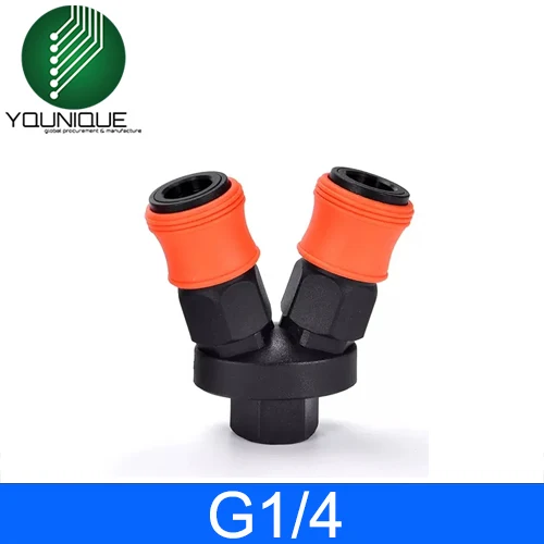 Three Way Plastic Steel Air Compressor Accessories Self-locking C Type Quick Coupler Connector Plug Socket Two Way Fittings