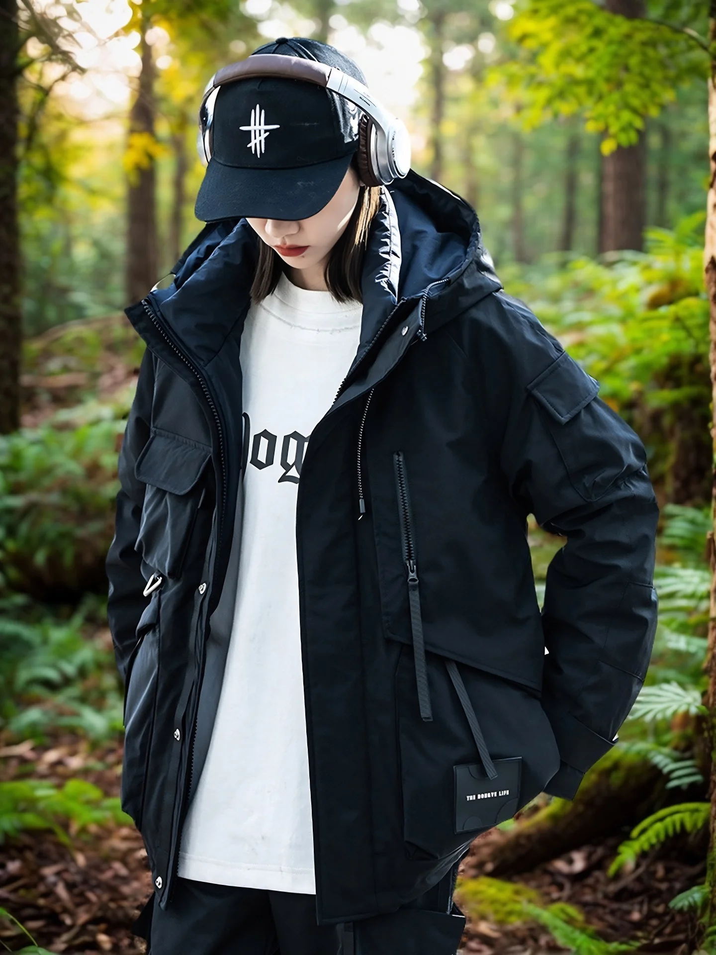 AOGZ العلامة التجارية العصرية Thiened الدافئة Du أسفل Jaet مقنعين الرجال معطف الشتاء الرياضة في الهواء الطلق Ci عادية Sle سستة إغلاق #2