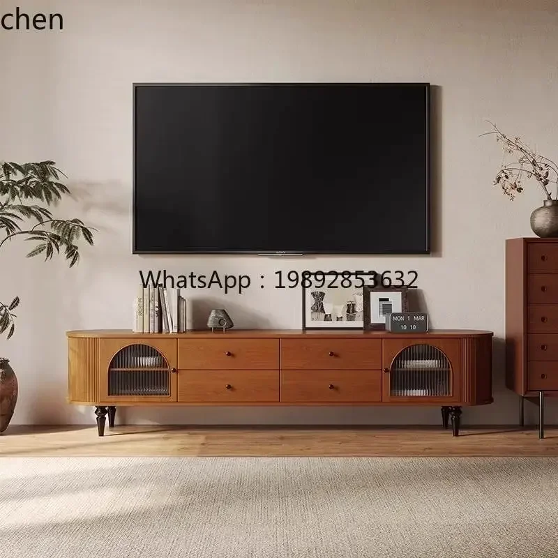 b11-7.1 TV Cabinet Solid Wood Living Room Household Walnut Pure Solid Wood Floor Cabinet Bedroom Cabinet