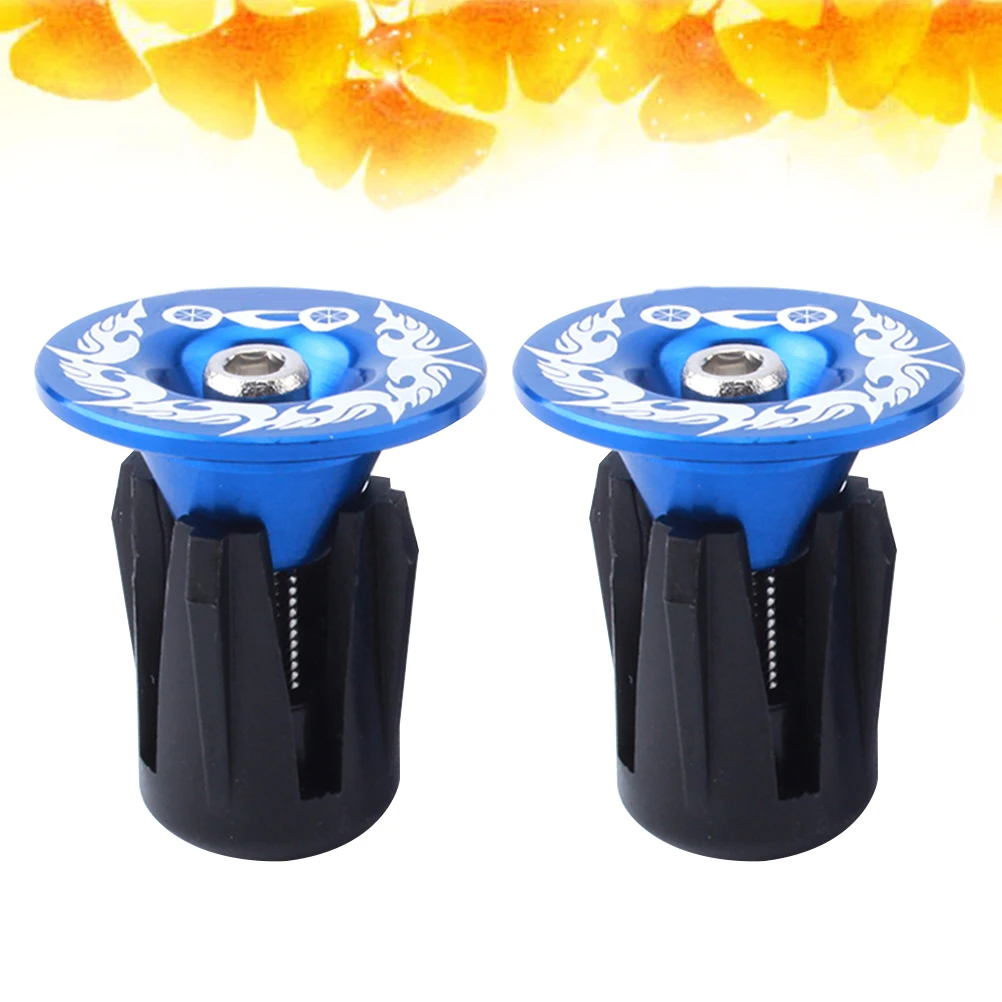 سدادات نهاية البار من سبائك الألومنيوم لدراجة تروس ثابتة على الطرق الجبلية، قبعات سوداء، حلقة فضية، خفيفة الوزن، متينة، سهلة التركيب