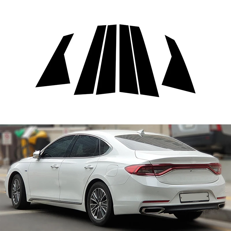 Car Pillar Posts Door Window Trim Cover Decorative Stickers Accessories for Hyundai Azera Grandeur(IG) 2018 2019 2020 2021