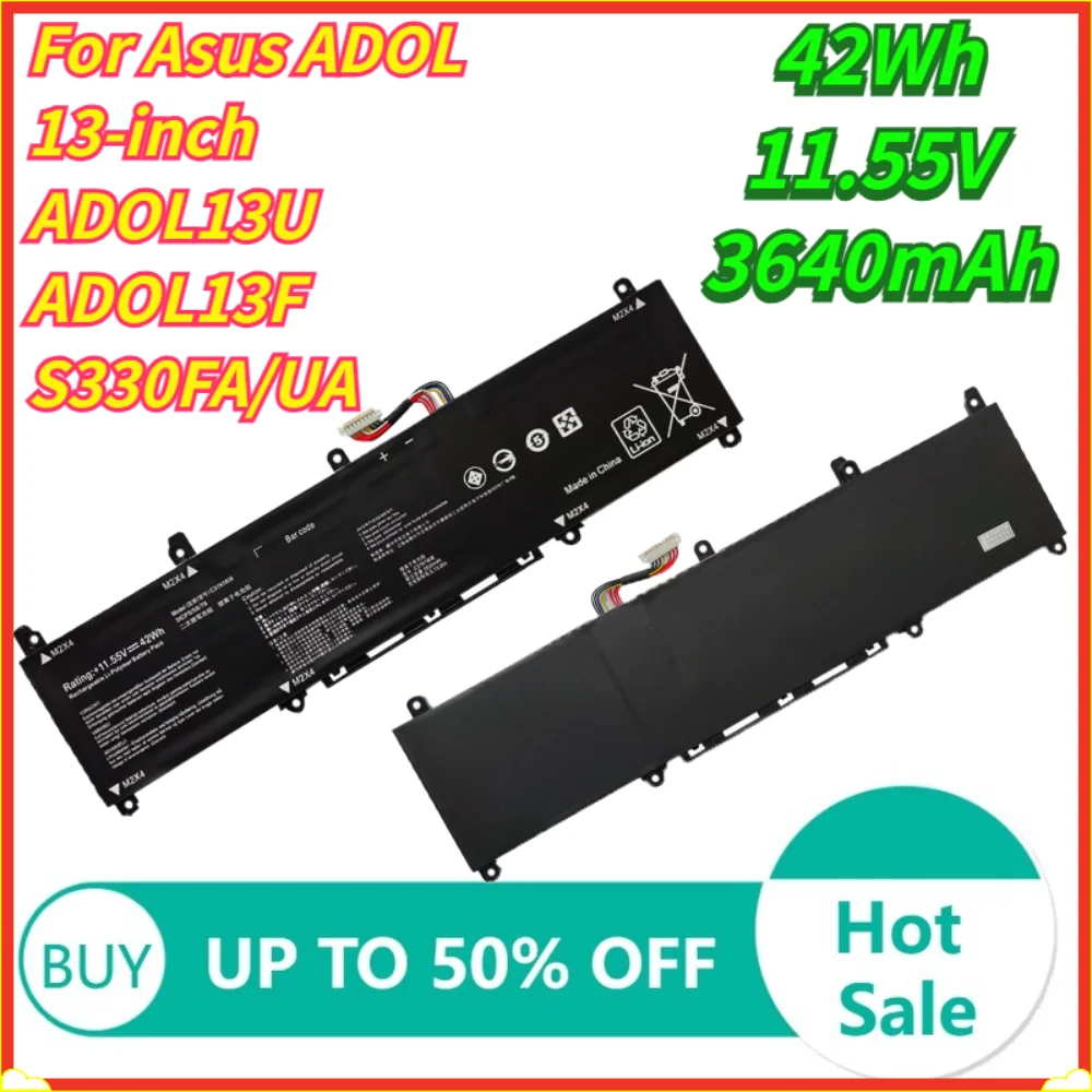 

11.55V 42Wh 3640mAh C31N1806 Laptop Battery For ASUS ADOL 13-inch ADOL13U ADOL13F S330FA/UA C31N1806