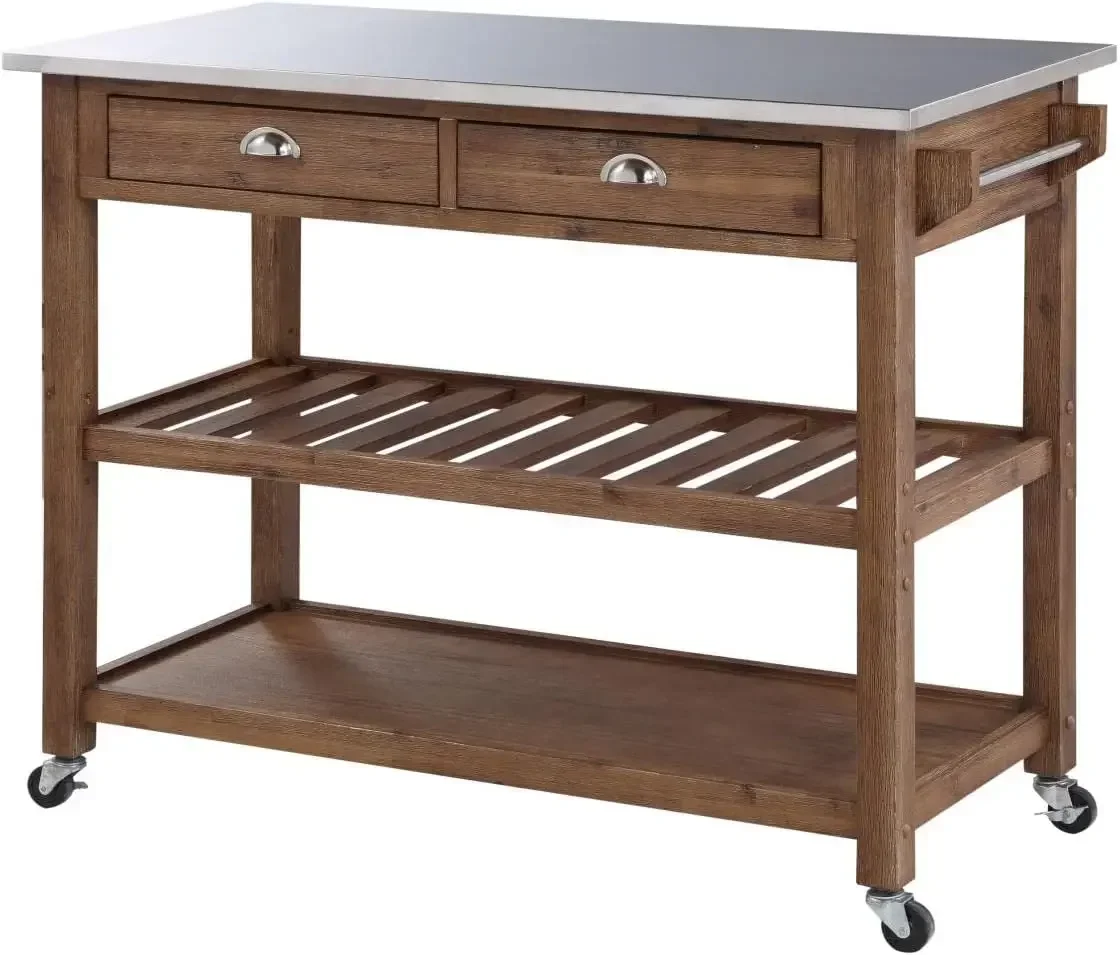 

Boraam Sonoma Kitchen Cart, Barnwood Wire-Brush