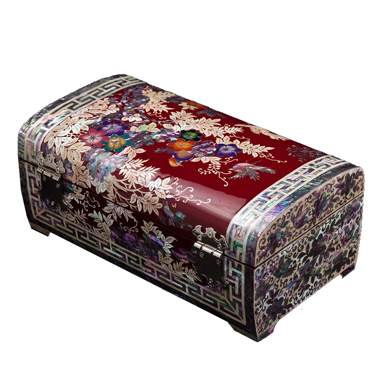 

Advanced Custom Lacquerware Wedding Gift Jewelry Box Wooden Princess European Earrings Necklace Jewelry Storage Box