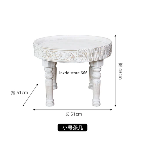 Bay Window Table Small Coffee Table Small Apartment round Fruit Plate Living Room Solid Wood Sofa B & B Decoration