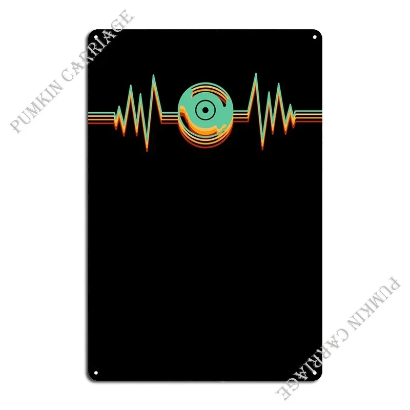 Heartbeat Disk Vinyl Music Metal Sign Club Club Bar Classic Tin Sign Poster