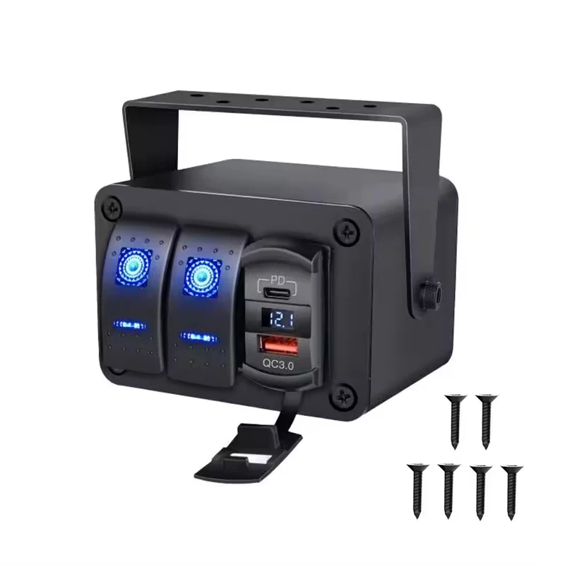 

Новый дизайн, водонепроницаемое PD и QC 3.0, двухпортовое зарядное устройство, USB-разъем для автомобильного зарядного устройства с дисплеем напряжения