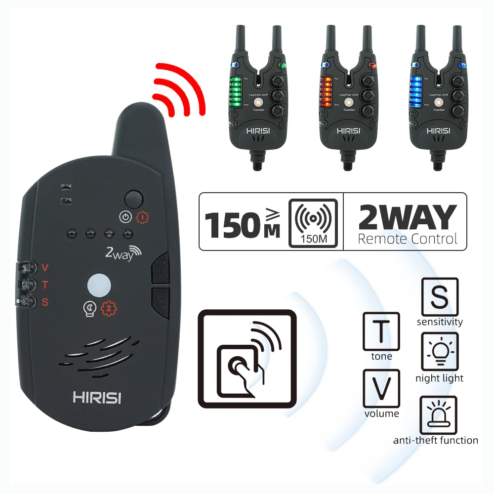 Carp Fishing Alarm Set Wireless Bite Alarm 2 Way Remote Control Bite Indicator Fishing Accessories