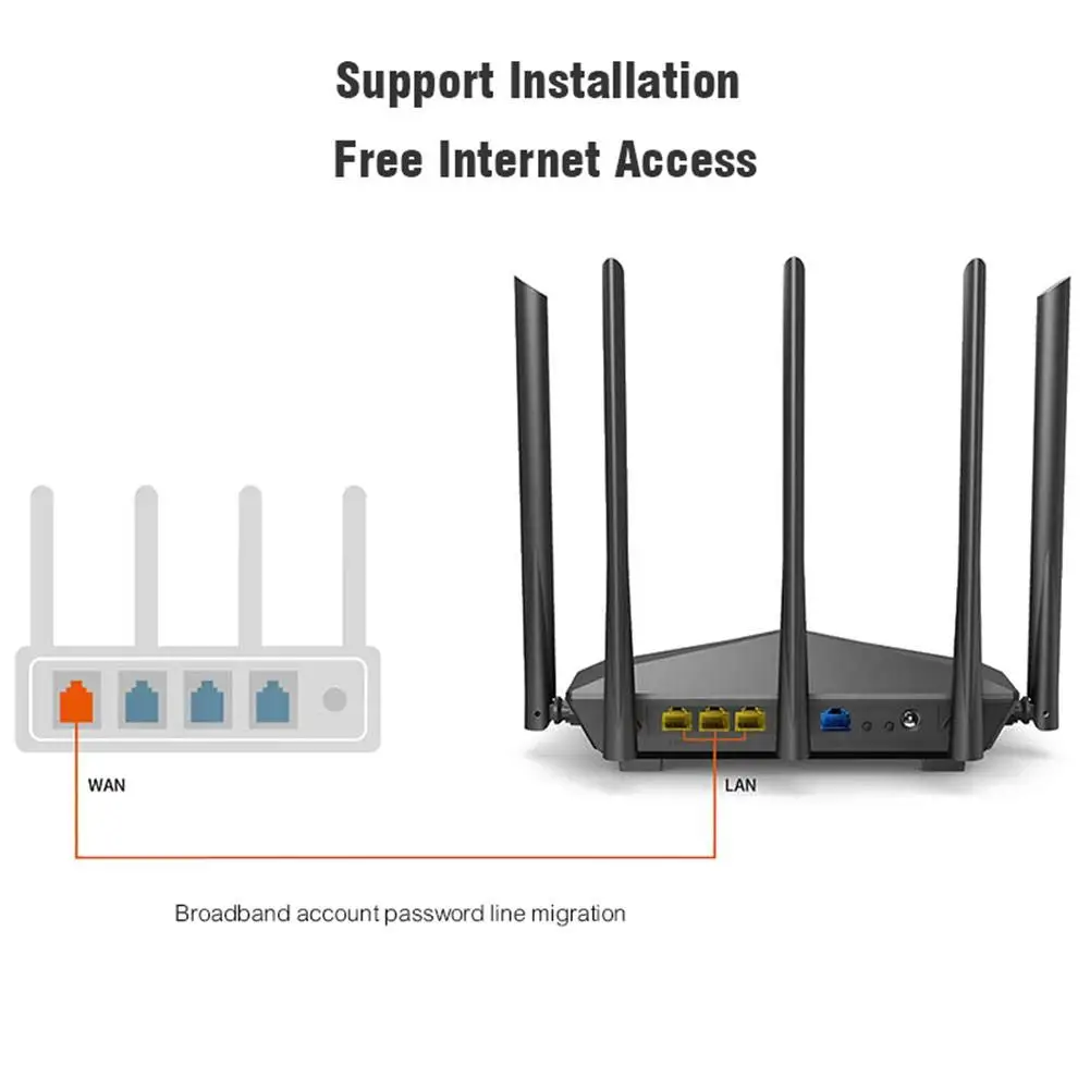 Tenda-enrutador WiFi inalámbrico AC11 AC1200, repetidor WiFi con antena de alta ganancia de 2,4G/5G, Control por aplicación de banda Dual