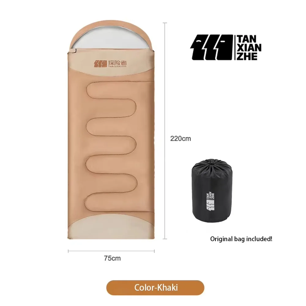 TXZ Saco de Dormir para Camping Envolvente Cálido para 4 Estaciones Saco de Dormir para Viajar Senderismo Ultraligero Impermeable Equipo de Camping