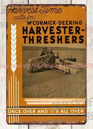 1pcs 1930s farming Harvester Thresher McCormick-Deering tin sign decorative objects