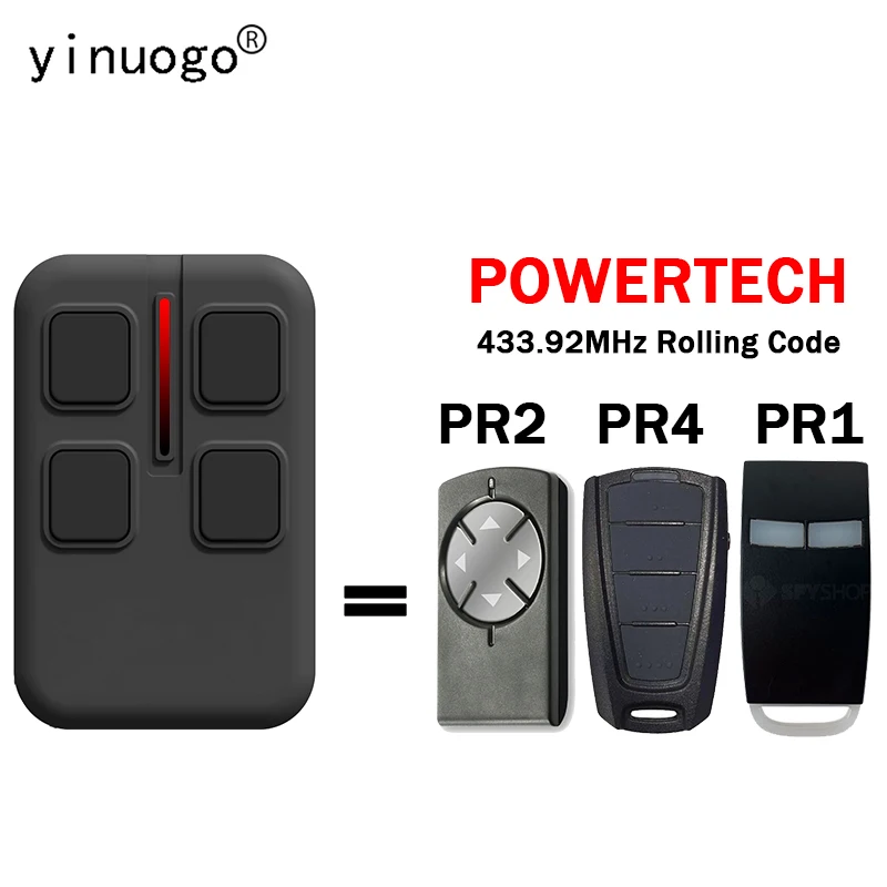 Powertech PR1 PR2 PR4 Garage Door Opener Remote Control 433.92MHz Rolling Code Electric Gate Remote Control Keychain 4 Buttons