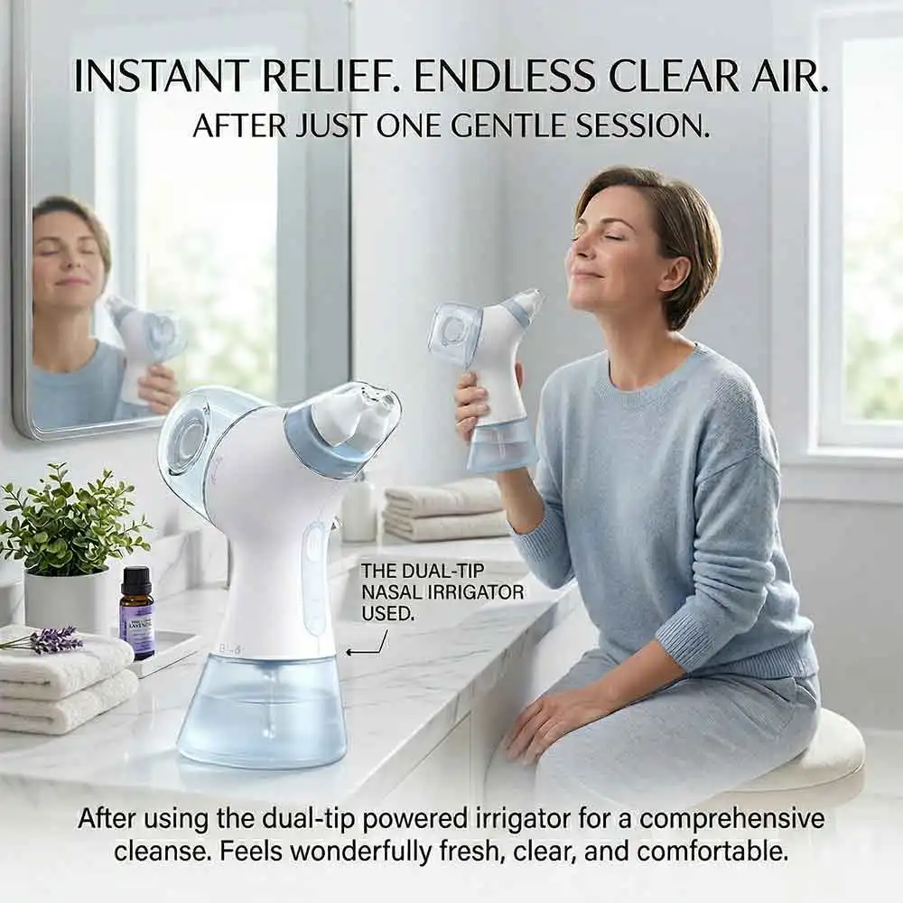 Irrigador Nasal eléctrico, irrigador Nasal automático, enfermería de la nariz, rinitis alérgica, tratamiento de Sinusitis, puede imprimir el logotipo