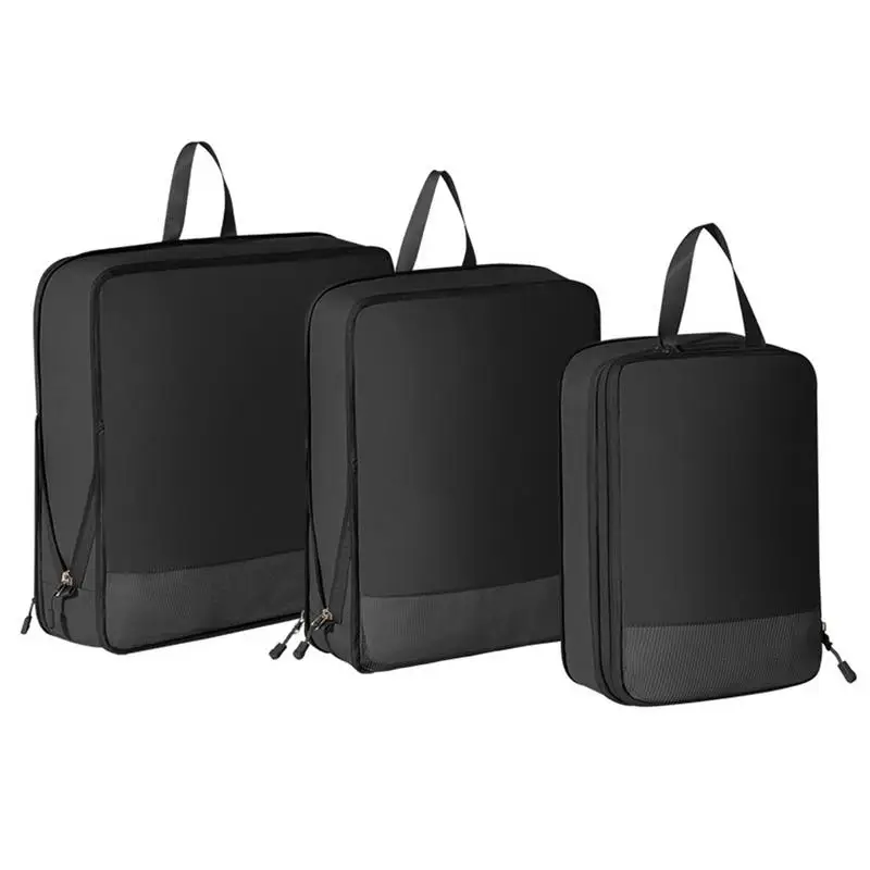 Travel Clothing Compression Bag 3pcs Organizer Luggage Compressible Pouch Storage Travel Luggage Bags Organizers Luggage