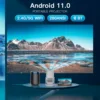 블루투스 스마트 미니 휴대용 프로젝터, 야외 포켓, 와이파이 6, 안드로이드 11, 2.4g, 5.8g 3