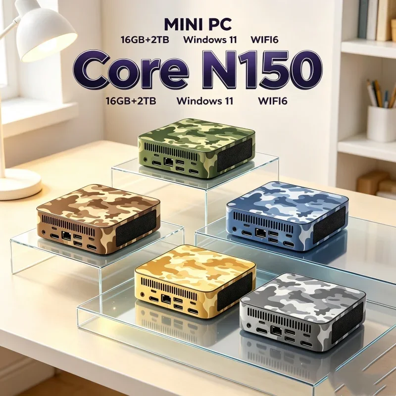 2026 Robust Core N150 MINI PC Windows 11 Smooth Touch Pocket Sized Workstation RAM 1TB SSD WIFI 6 BT5.2 4K HD Mini Gaming