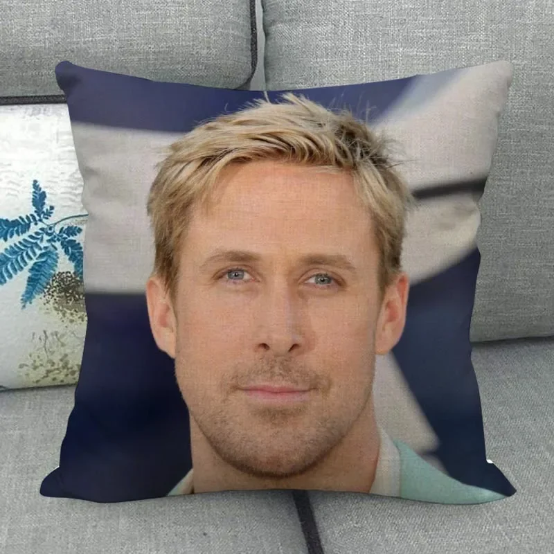 Custom Ryan Gosling Pillowcase Wedding Decorative Cotton Linen Pillow Case For Home Pillow Cover 45X45(One Sides)