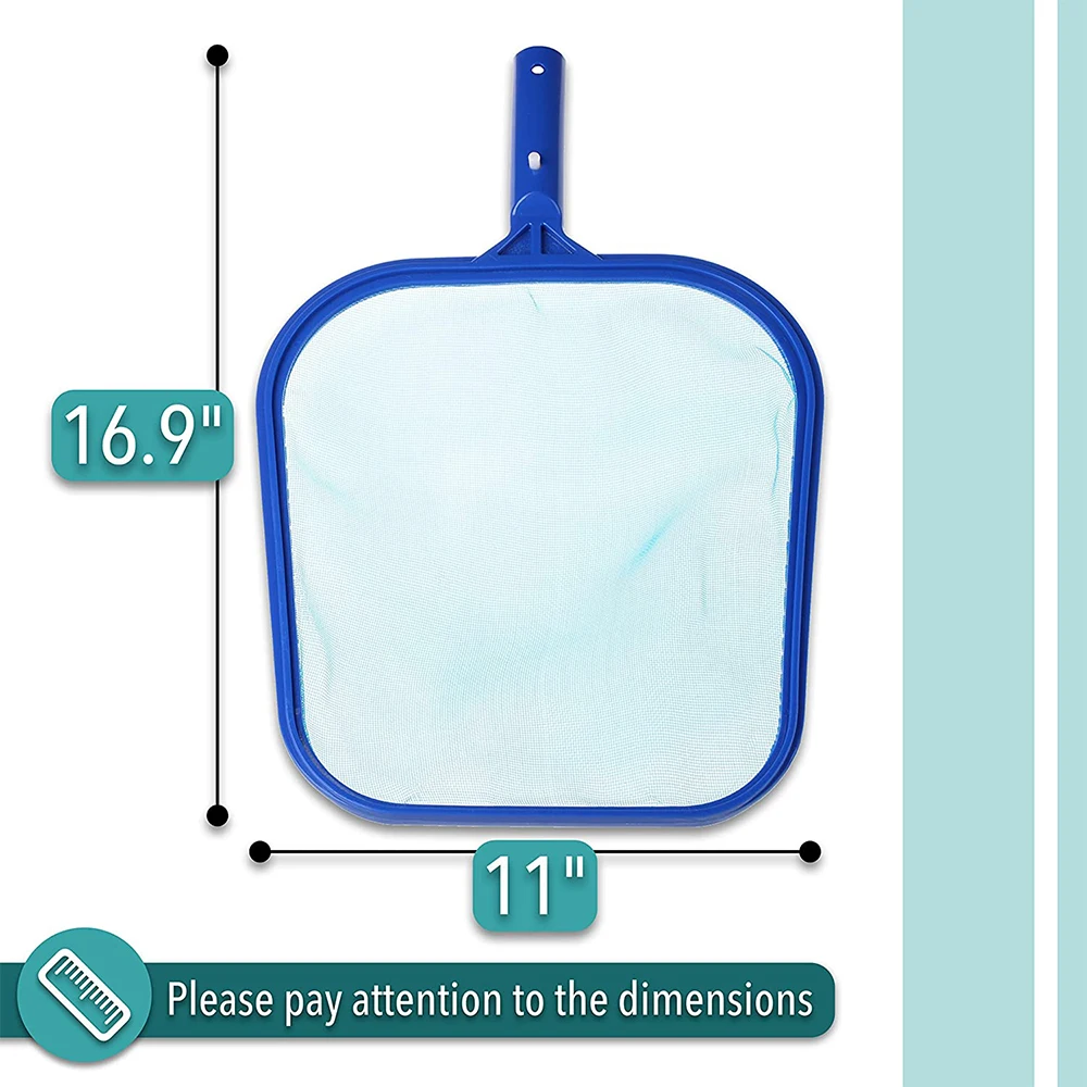 Pool Skimmer Net  with Solid Plastic Frame  Fine Mesh Net for Cleaning Leaf of Swimming Pools Spas Hot Tubs and Fountains