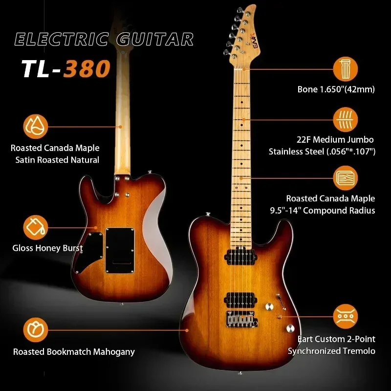 Guitars TL-380 Modern  Pickups Double Coil Split Two Point Tremolo Bridge Solid Body Electric Guitars