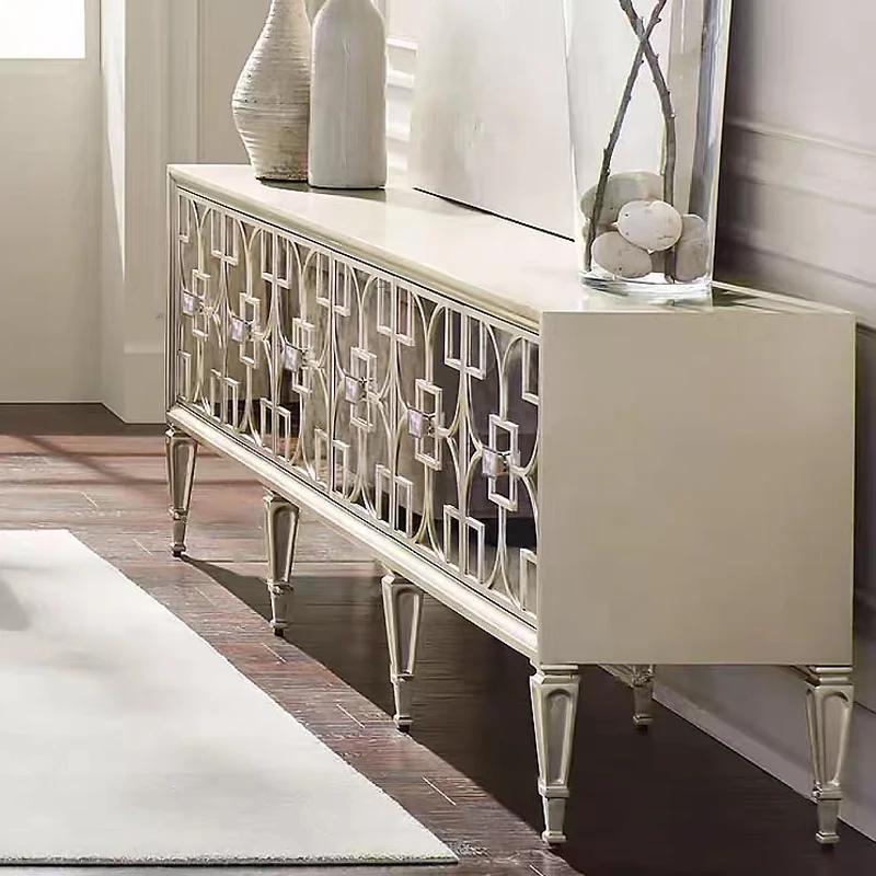 Classic Silver Tv Cabinet Hiding Minimalist Narrow Long Wooden Tv Stands Modern Unique Space Mueble Televisor Furniture For Home