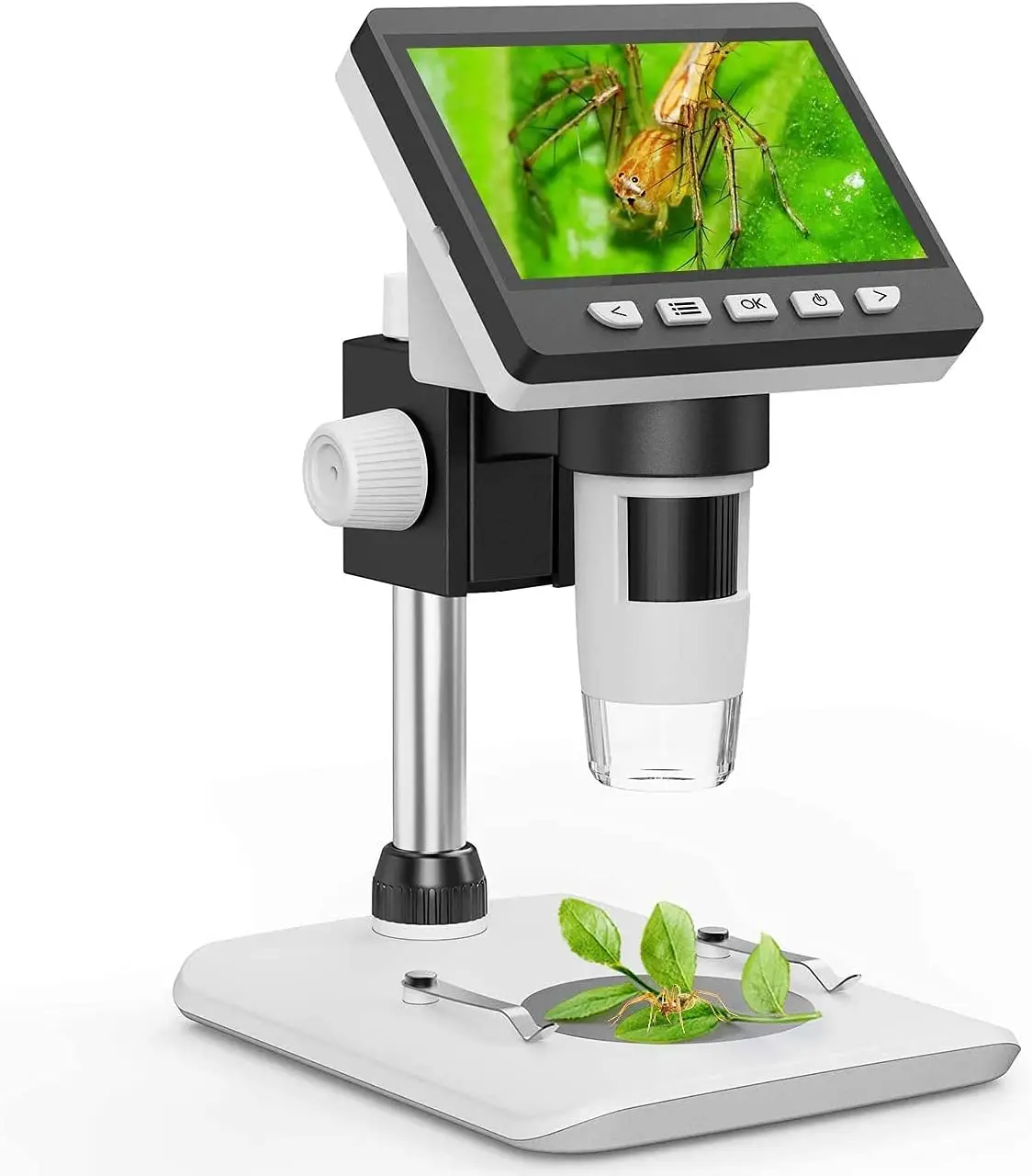 

Opqpq 50X-1000X Coin Microscope Children Biological 4.3 inch LCD Digital Microscope HD 1080P 32GB for Lab PC View