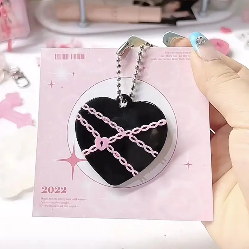 C1fe Heart Keychain Moule silicone Moule Keychain Charmes résine Moule résine Epoxy Moules moulage pour