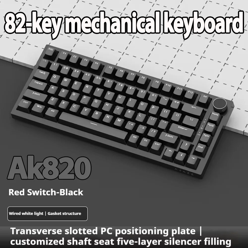 AK820 لوحة مفاتيح الألعاب الميكانيكية السلكية 75 تخطيط مدمج قابل للتبديل السريع RGB الخلفية Esports لوحة المفاتيح لأجهزة الكمبيوتر المحمول ويندوز ماك