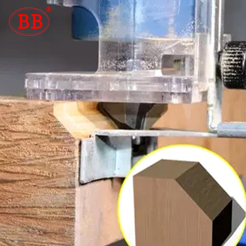 Imagem -03 - Bevel Cutter Chanfer Router Bit Rolamento 45 Graus Groove Flush Aparar Cônico Faça Você Mesmo Madeira Milling Tool Horse Nose bb