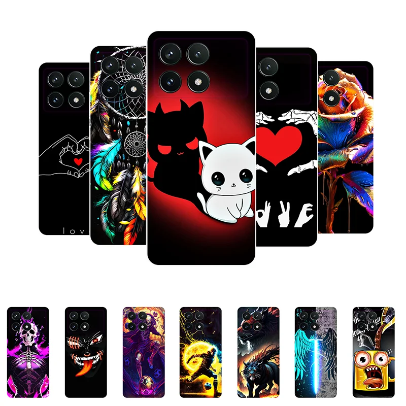 For Poco F6 Pro Case F6Pro Funny Cute Silicone Soft Back Case for Xiaomi Poco F6 Pro Cover PocoF6Pro Shockproof Bumper