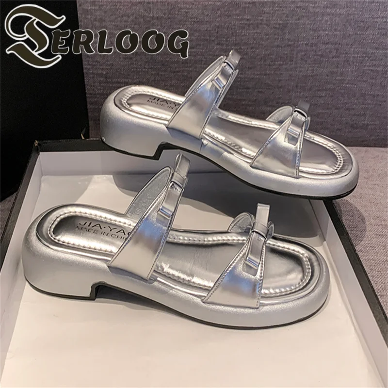 

Women Slippers Flats Shoes Summer 2025 New Fashion Bow Open Toe Sandals Woman Beach Slides Ladies Dress Flip Flops Zapatos Mujer