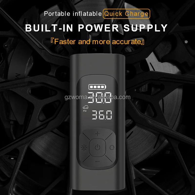 Portable Air Compressor 12V DC 150PSI Cordless Tire Pump With LED Display For Bike Motorcycle Car Tires Balls