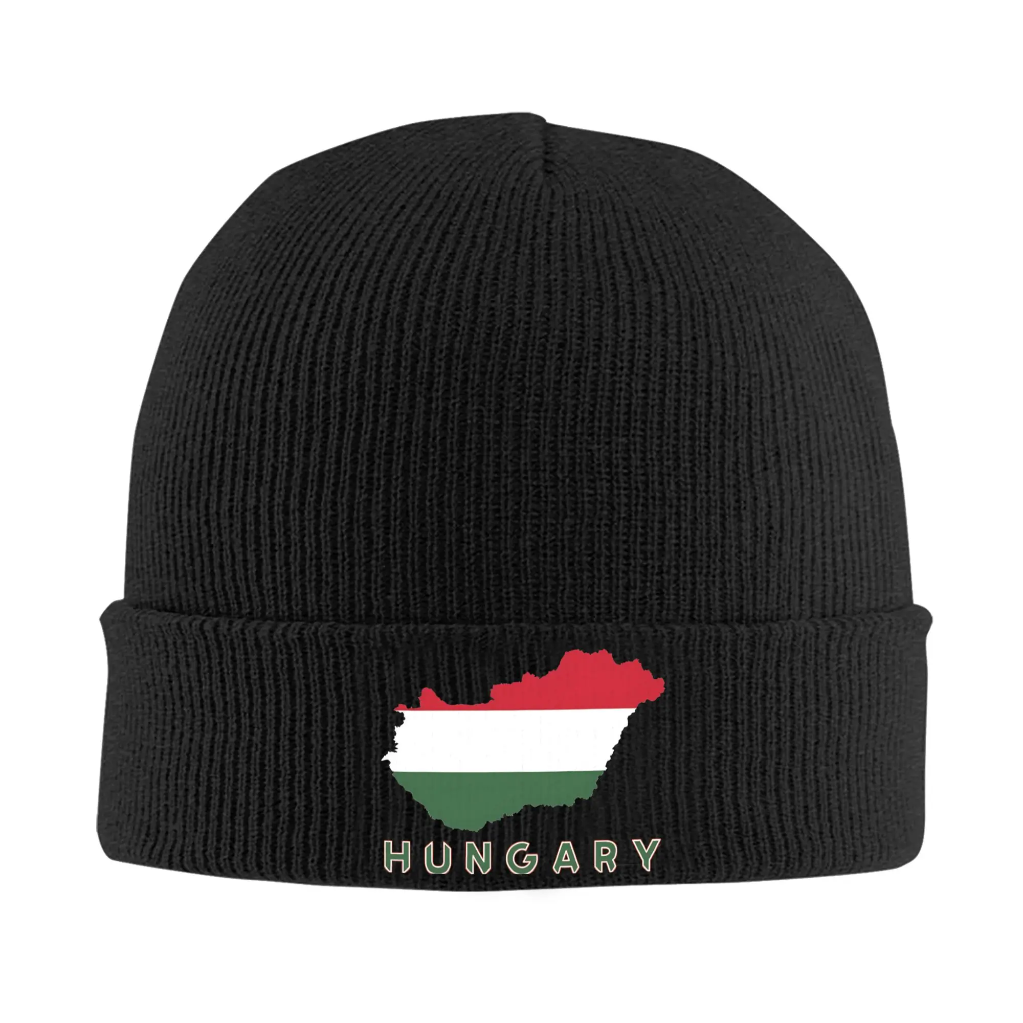 Hungary Flag Country Outline Design  Beanie Hats Bonnet Hats Adult Unisex Street Y2K Hippie Skullies Beanies Winter Elastic Caps
