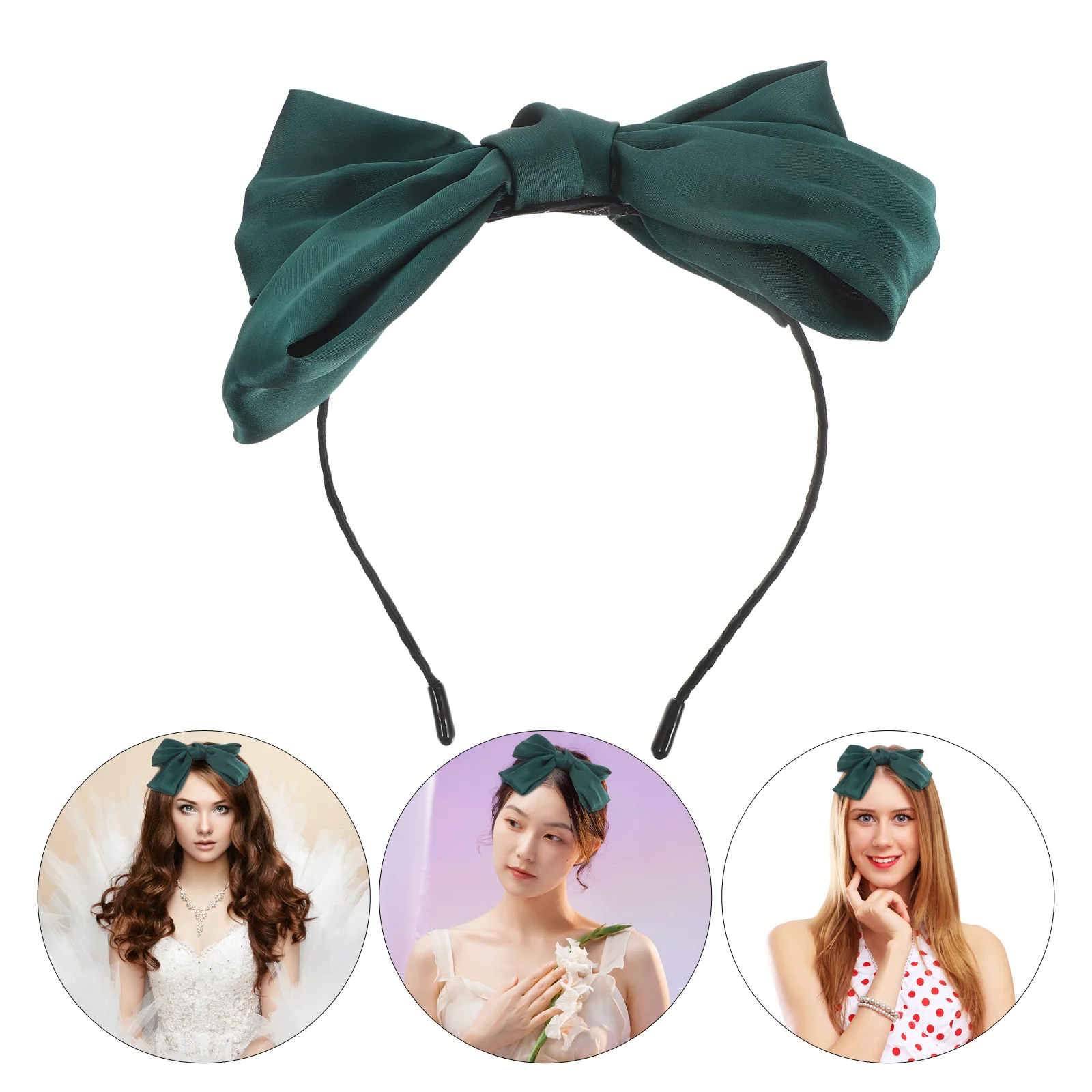 

Bowknot Satin Ribbon Headband Double Layer Big Bow Hair Hoop for Women Girls Vintage Style Hair Accessories Fashion Bow Headband