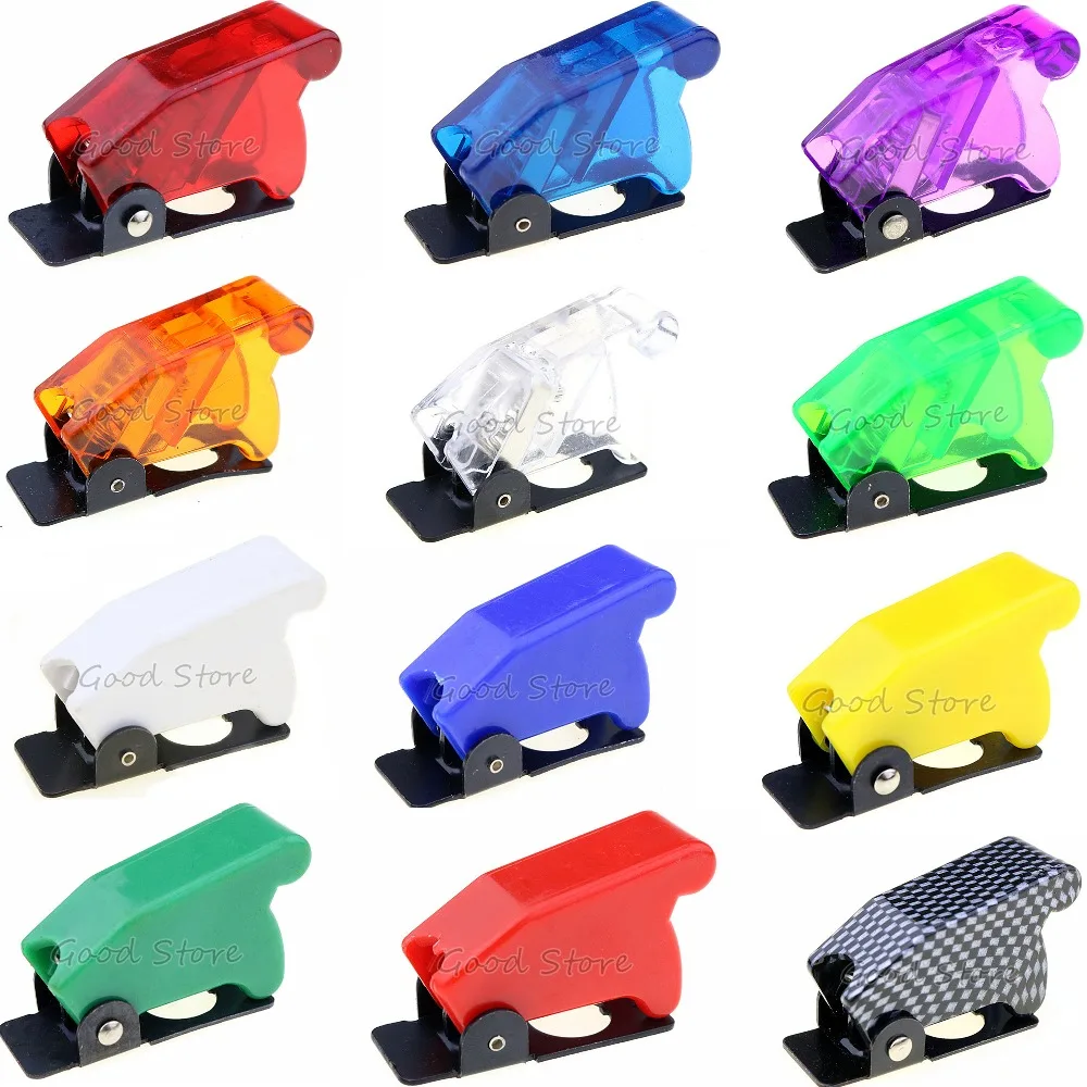 1PCS Auto Car Boat Truck Illuminated Led Toggle Switch\'s Safety Aircraft Flip Up Cover Guard Red Blue Green Yellow White