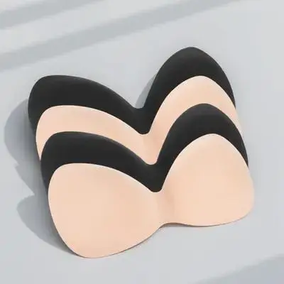 

4Pcs Latex Cotton Breast Pads Inserts Replacement Bra Cups Pads Sports Bras Nipple Cover Black Skin L Size Reusable Washable