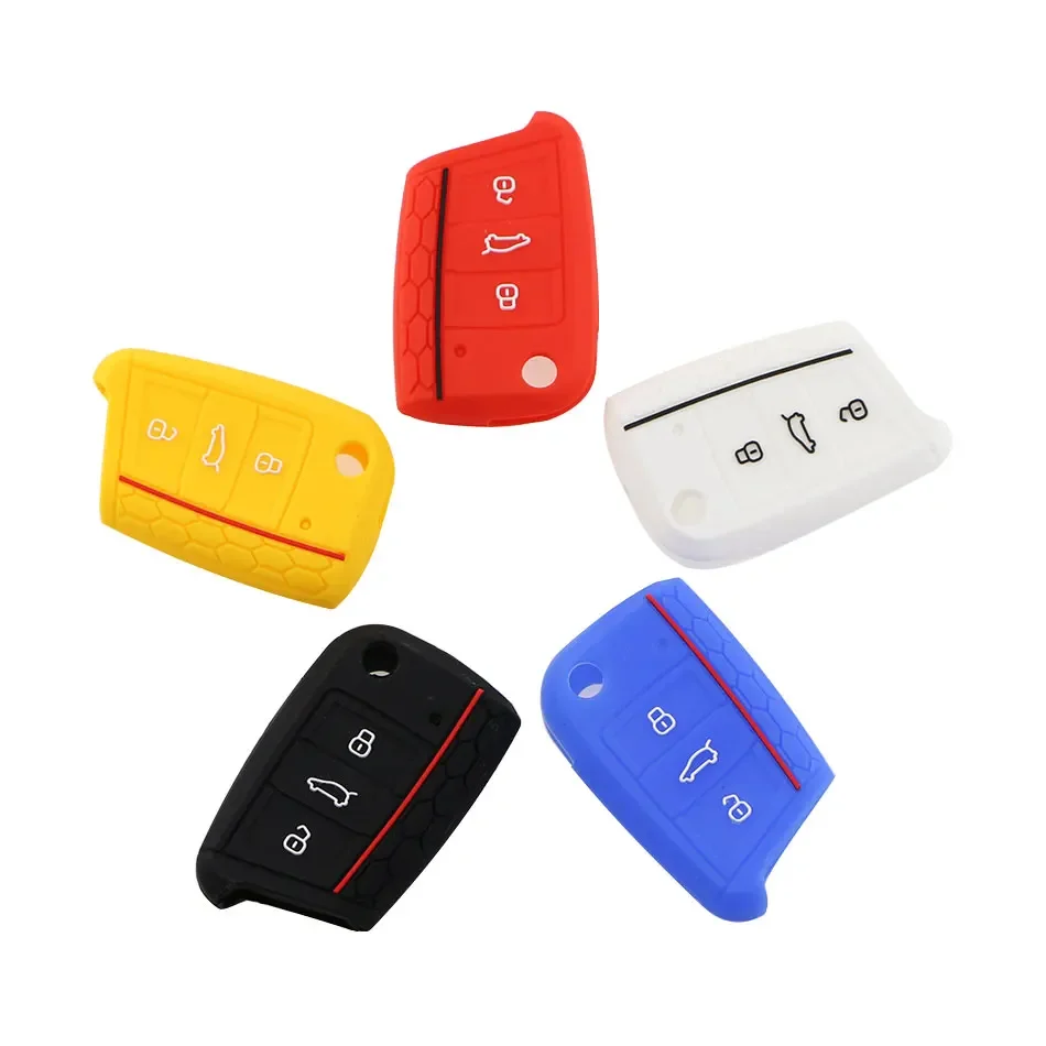 Car Fashion Silicone Key Case Cover Key Bag for Volkswagen Golf 7 for Skoda Octavia A7 Key Portect Case Car-styling Auto Part