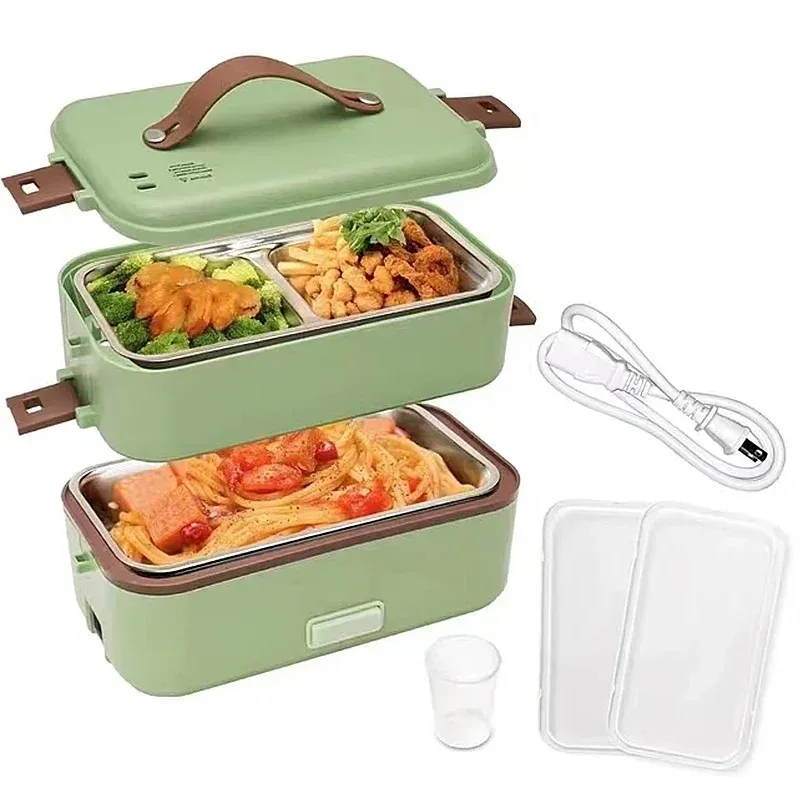 Portable Electric Heating Lunch Box Food Warmer for Outdoor/Travel Self Cooking Heated Lunch Box Office Rice Cooker Warmer