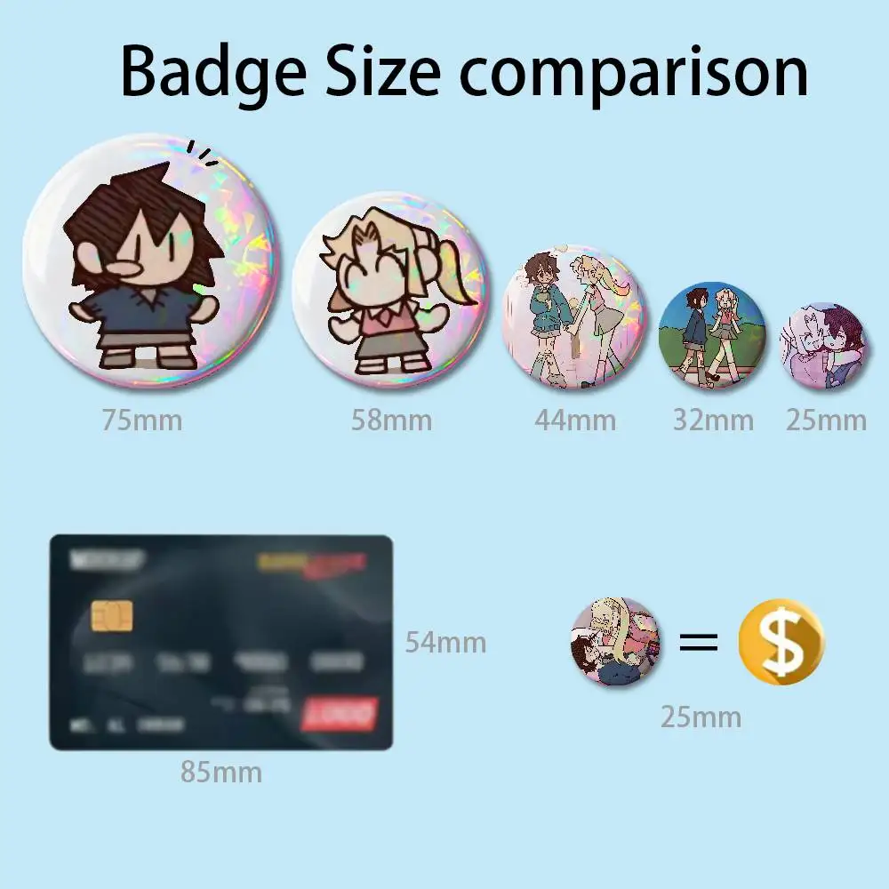 Manga I Love A-Amy Bibi 32mm 58mm 75mm 44mm 25mm Anime Badges Brooches DIY Pins Decorations Birthday Gifts