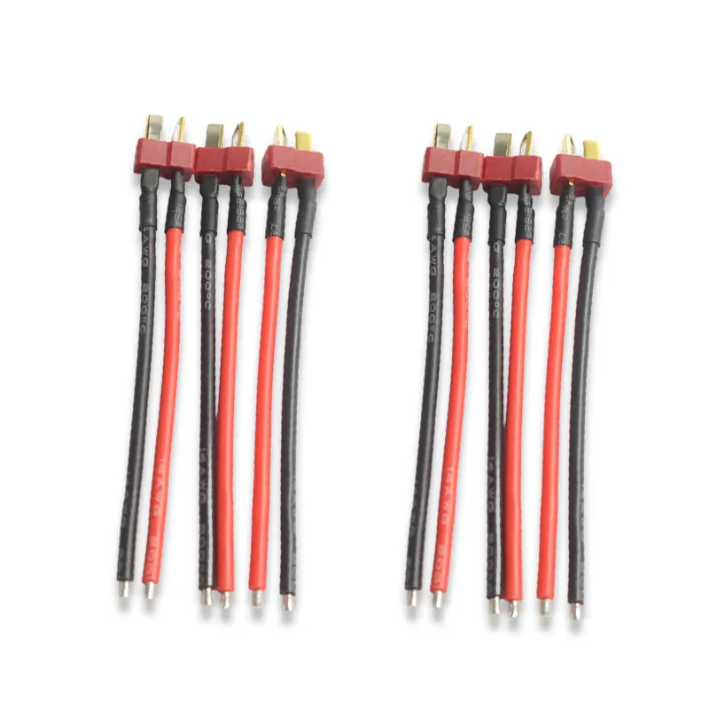 

T-Plug Single Head Cable Connector Male & Female with10cm 14 AWG Soft Silicone Wire for RC hobby Quadcopter Lipo Battery