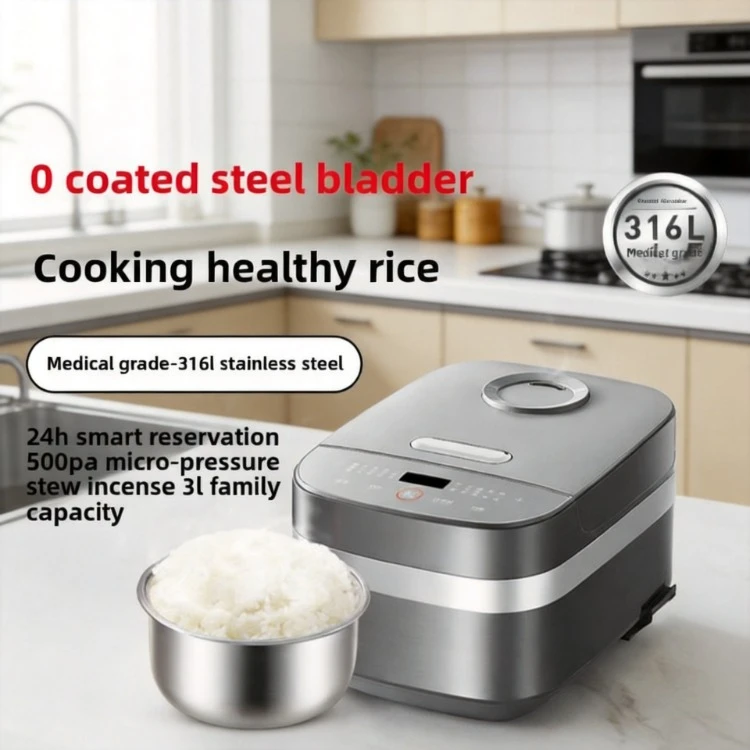 

0 Coating Uncoated Rice Cooker, Large Capacity Household Multifunctional Small Electric Rice Cooker for Home Cooking