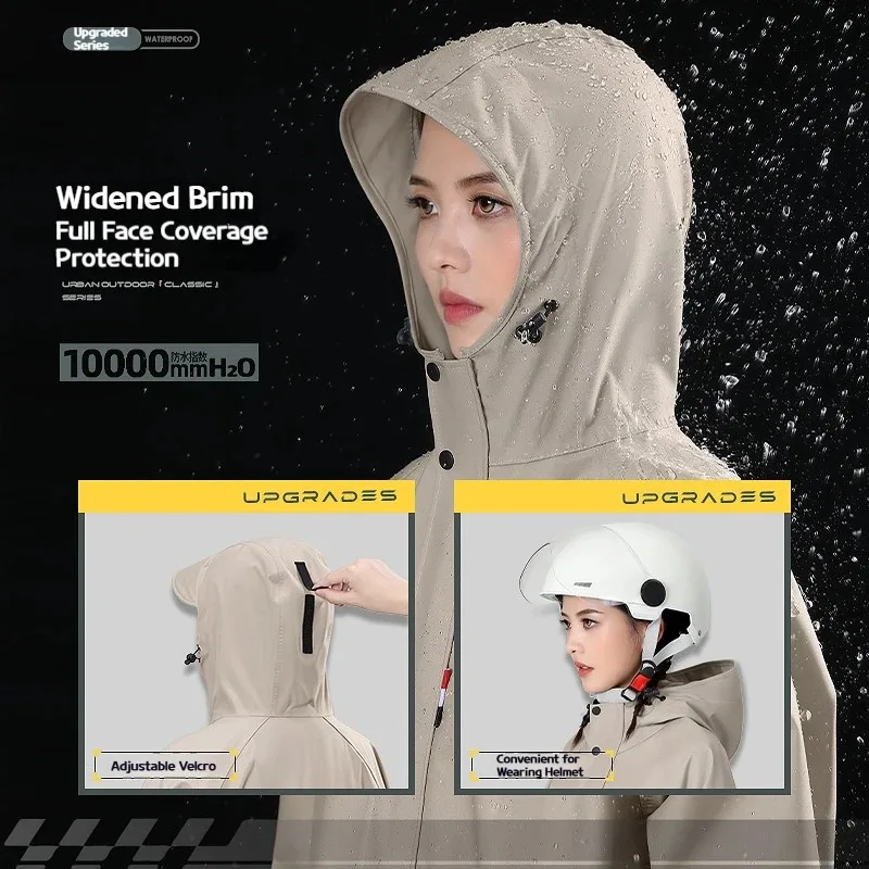 EVA Long Raincoat: Waterproof Zipper Rain Gear for Men & Women. Reusable Poncho with Pants, Portable Outdoor Travel Rain Jacket view 5