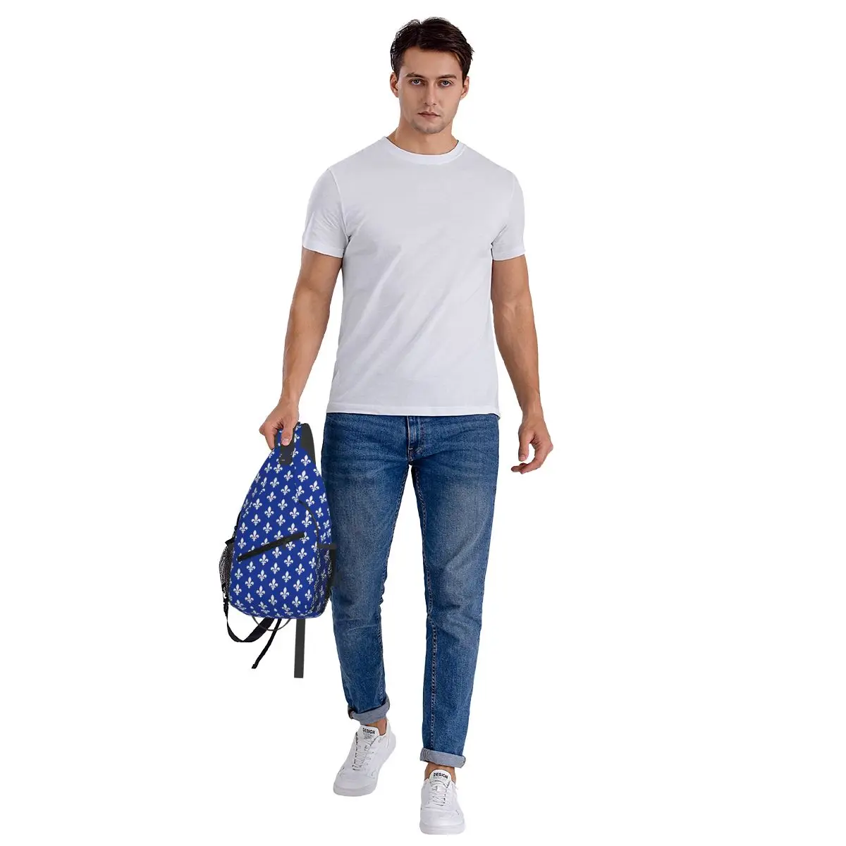 Quebec bandeira província canadense saco de peito masculino estilingue crossbody mochila saco de peito viagem caminhadas daypack bolsa de ombro