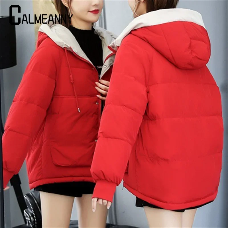 2024 Winter New Style Kapuzen jacke kurzer Baumwoll mantel warm halten Slim Fit koreanische Edition vielseitige Freizeit mode lose Jacke