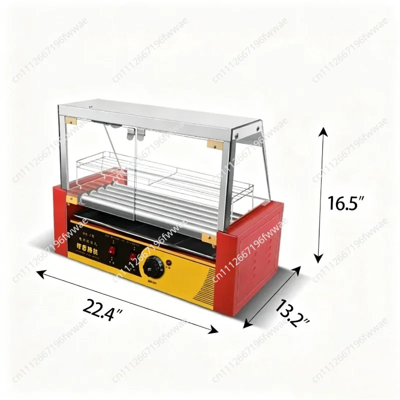 Automatic Sausage Grill Hot Dog Maker 5 Roller Commercial Hotdog Machine Electric Sausage Cooker